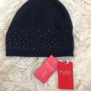 Navy cashmere beanie